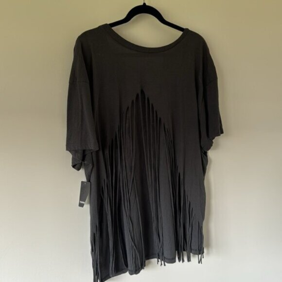 Torrid Women Grey The Doors Open Back Fringe Relaxed Fit Tee Plus Size 2X - Picture 10 of 13
